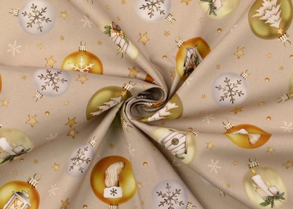 christmas baubles sandy christmas fabric cotton poplin